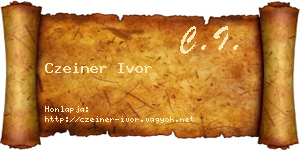 Czeiner Ivor névjegykártya